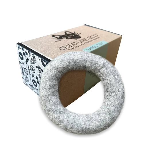 Creature ECO wool ring dog toy — 100% natural, non-toxic play ring