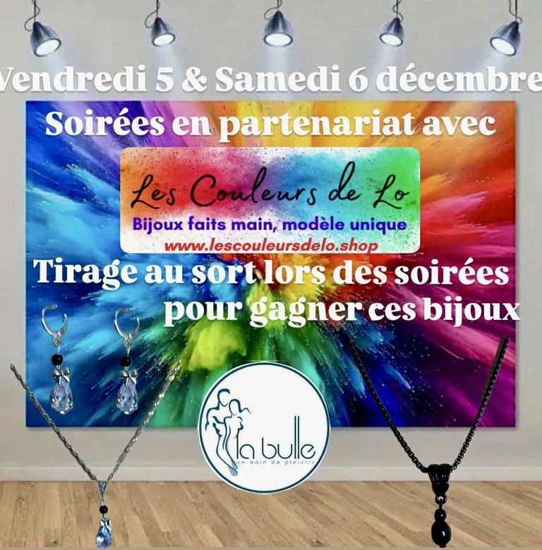 La Bulle Sauna Soirées expo vente de bijoux Les Couleurs de Lo