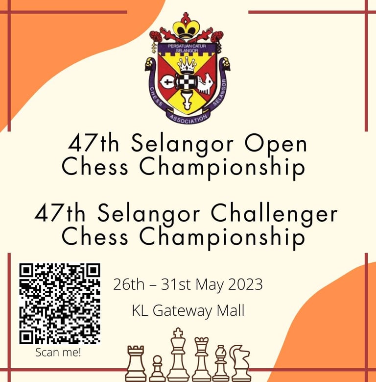 47th Selangor Open & Challenger Chess Championship 2023. KL Gateway Mall Chess. Malaysian Chess. 
