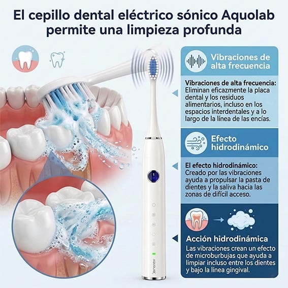 Cepillo de dientes eléctrico sónico Aquolab una limpieza en profundidad hygiene-precision.com