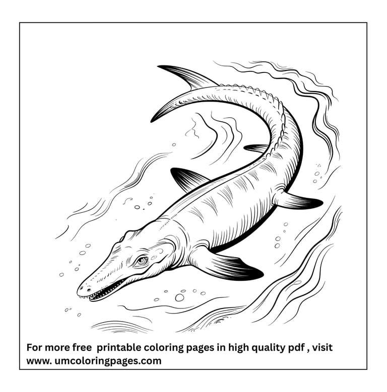 mosasaurus sea dinosaur coloring sheet