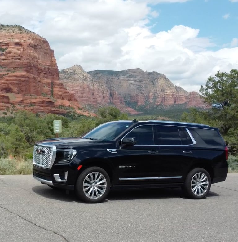 Our fleet in front of Sedona's beautiful red rocks.
