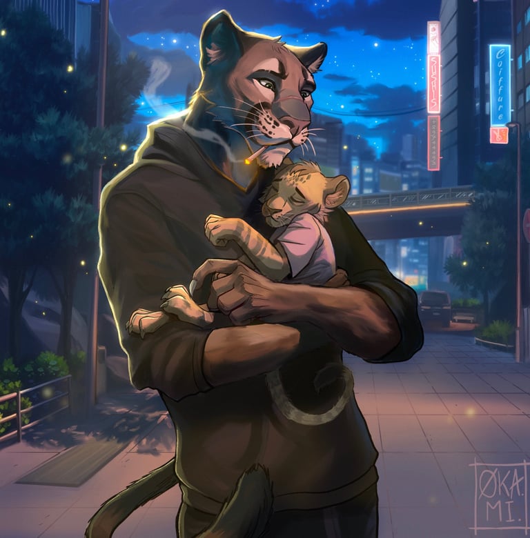 illustration furry anthro anthropomorphe puma