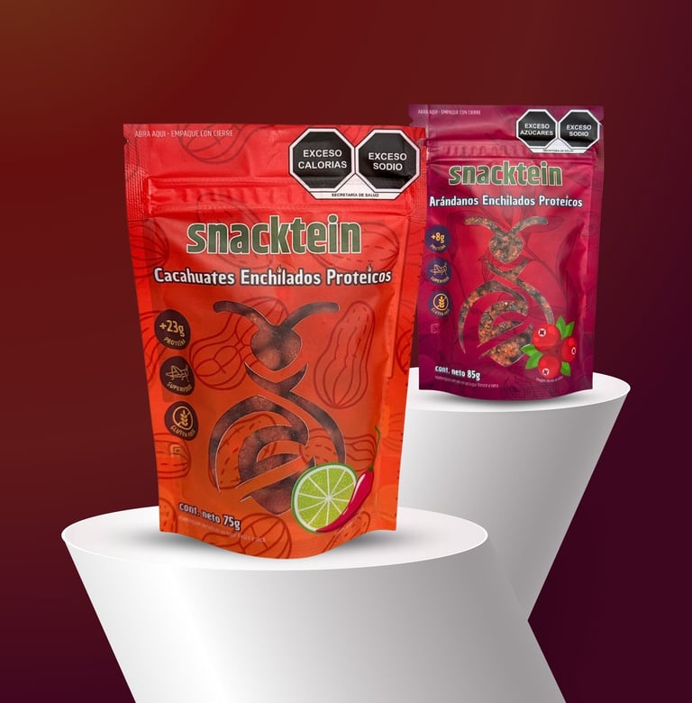 Los dos productos de snacktein