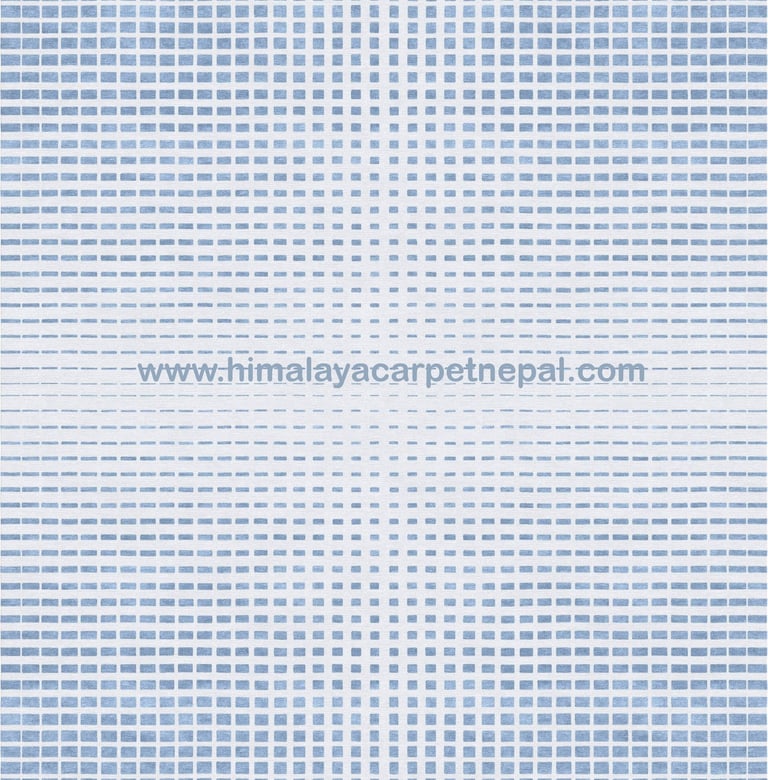 Custom Rugs - Contemporary geometric grid design Tibetan hand-knotted rug with modern patterns