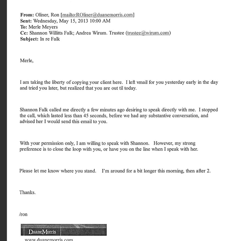 Trustee Wirum's Attorney Ron Oliner committing fraud in 07-10865