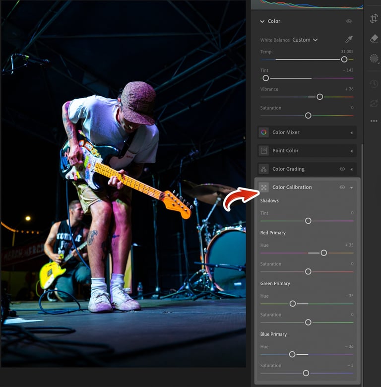 Adjusting the Color Calibration in Lightroom