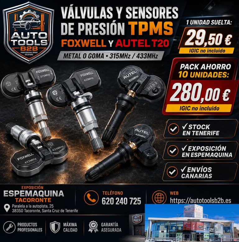 Valvulas y Sensores de Presion Autel y Foxwell en Tenerife