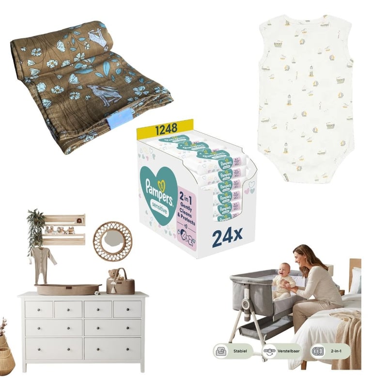 De ultieme newborn checklist met onmisbare baby musthaves, waaronder comfortabele rompertjes, zachte