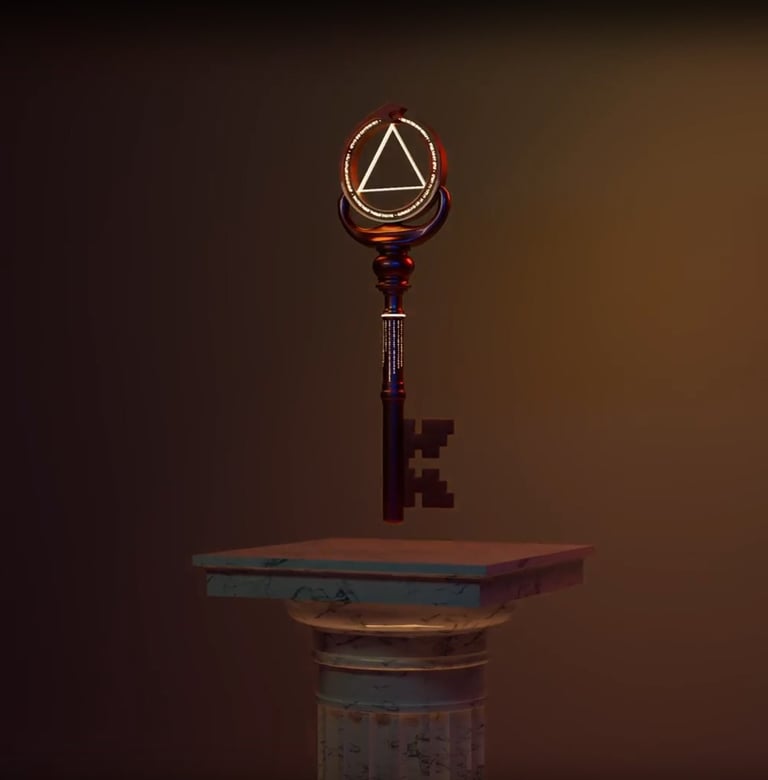 a keychaik with a keyhole in the middle of it