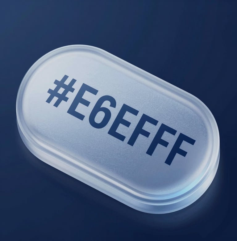 Close-up macro shot of a sleek glass-textured mobile interface button. The surface has a subtle frost effect with sharp #E6EFF5 typography. Background is a deep #2D3A4B. High-tech, futuristic aesthetic.