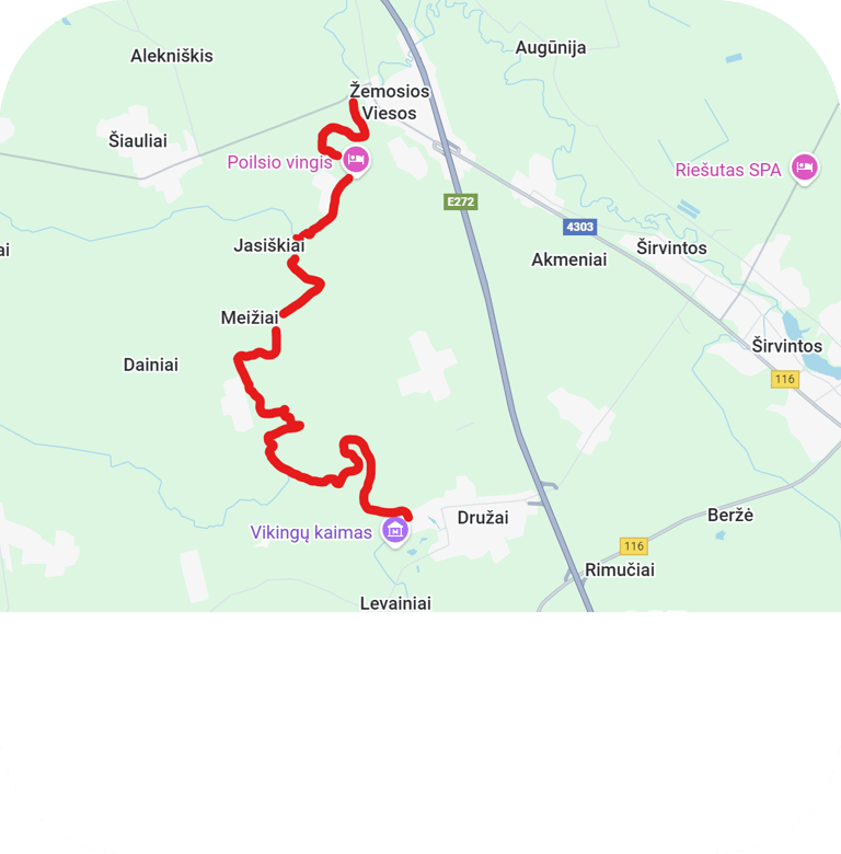 Viedos dienos maršrutas Viesos - Družai