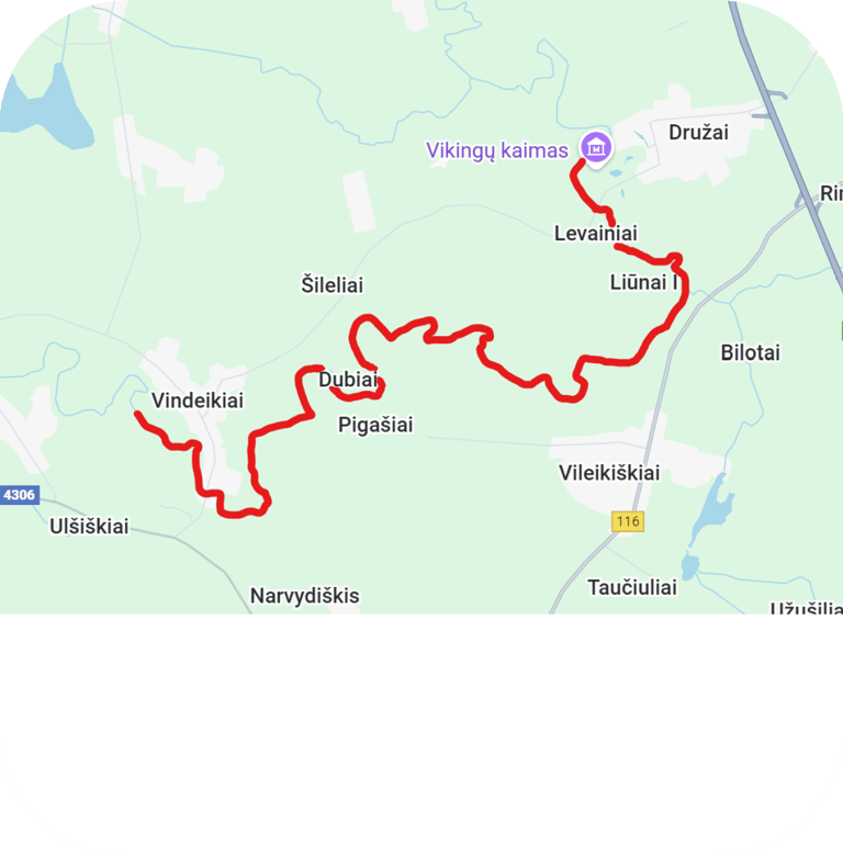 Vienos dienos maršrutas Družai - Vindeikiai