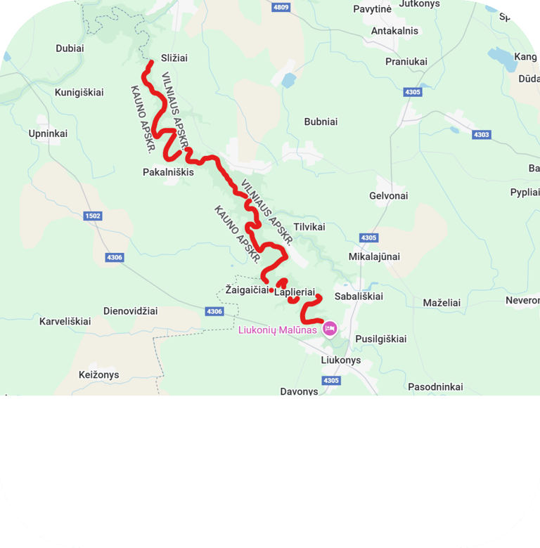 Vienos dienos maršrutas Liukonys -Šližiai