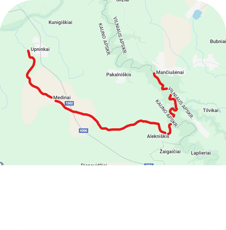 Vienos dienos maršrutas Mančiušėnai - Upninkai