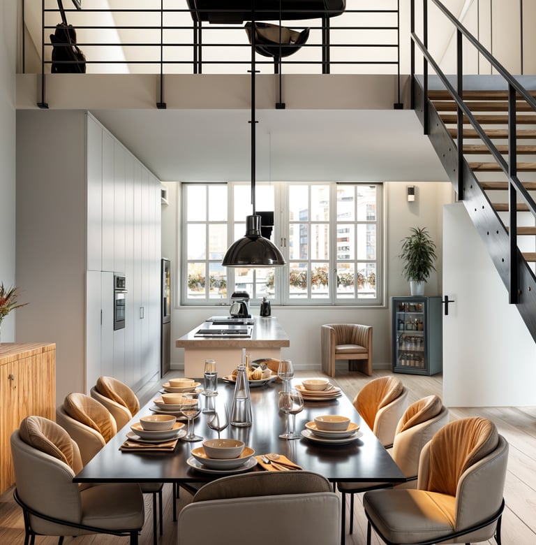 Rendu 3D intérieur ultra réaliste d’un loft industriel – BenRaff Studio