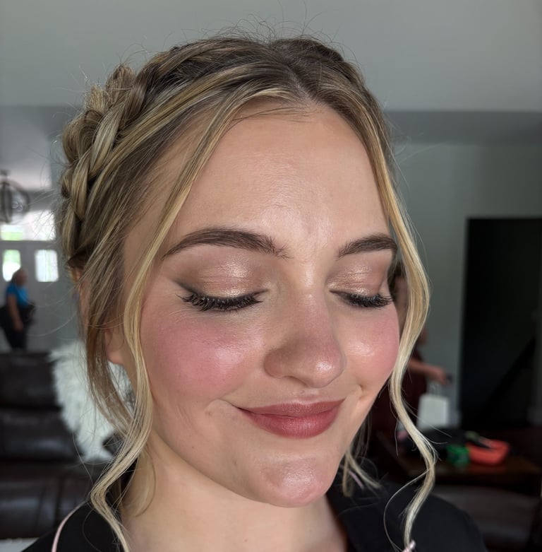 beautiful makeup and glowy skin
