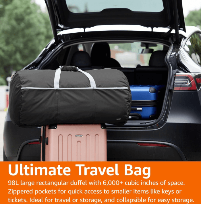 large lightweight travel duffel bag