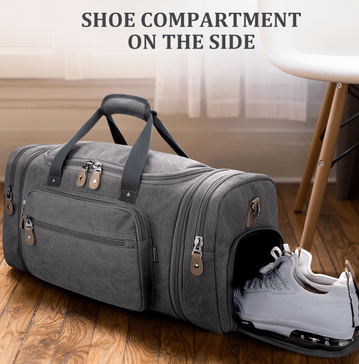 stylish travel duffel bag with shoulder strap