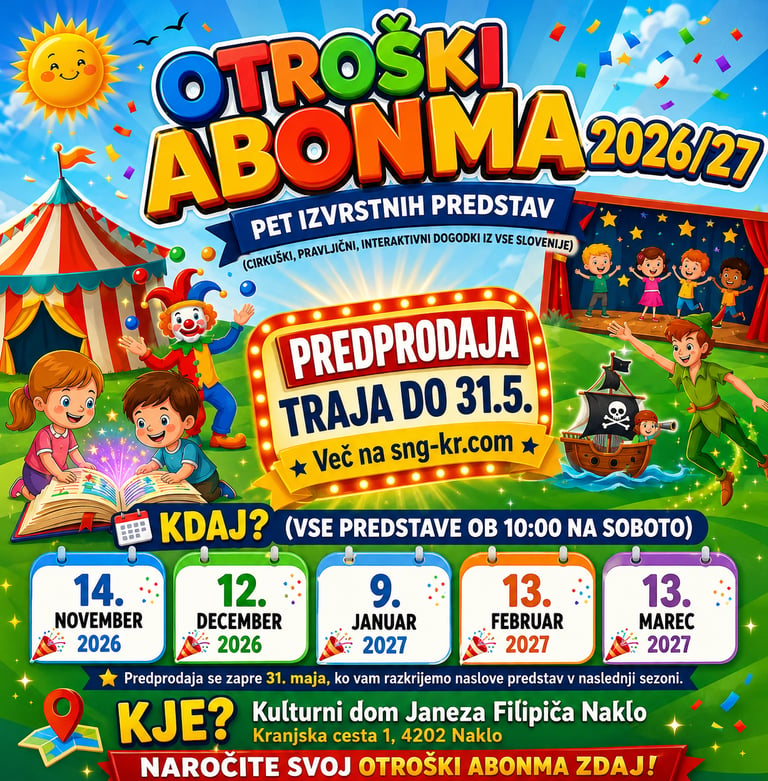 Otroški abonma Naklo 2026/27