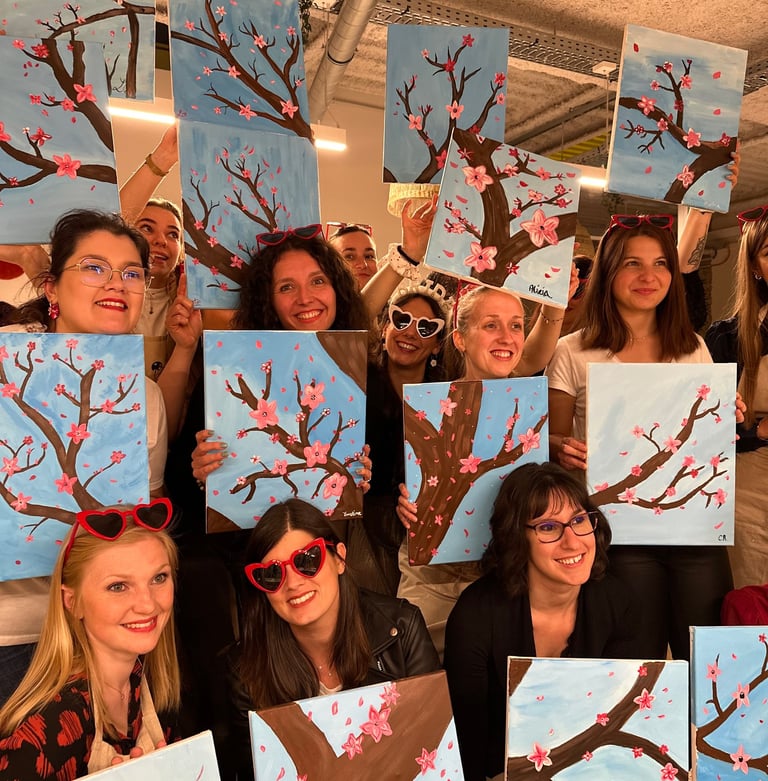 Atelier peinture EVJF à Strasbourg entre copines