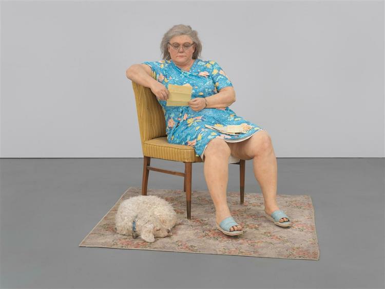 escultura Woman with Dog Duane Hanson