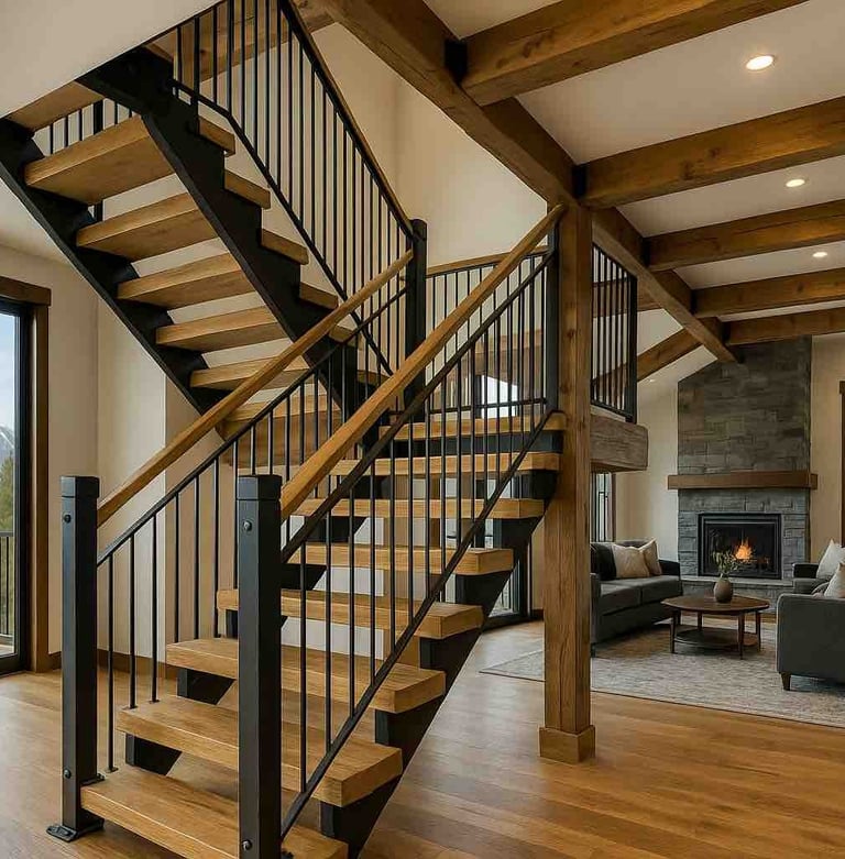 Custom indoor metal staircase, Frenchtown