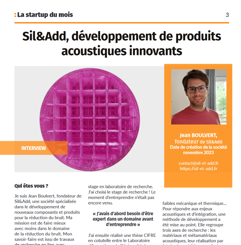 capture d'écran de la lettre d'information de le Mans Innovation