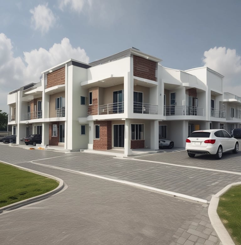 A vibrant petrol station with vehicles refueling under a bright sky in Abeokuta.