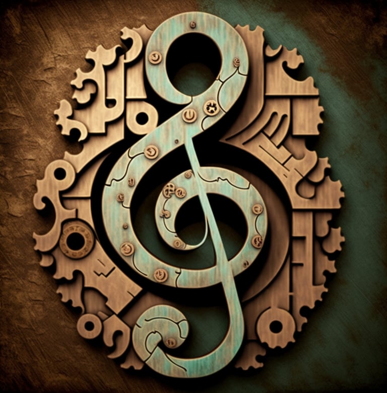 a clock with a musical note on it
