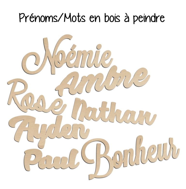 Prénoms et mots en bois pour la décoration murale