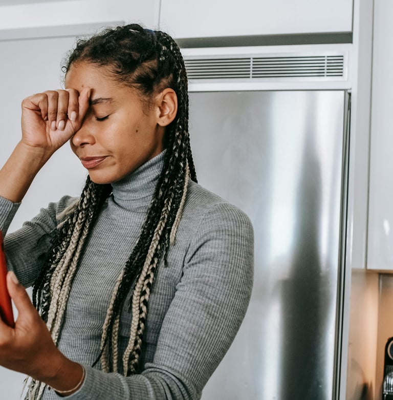 girl stress on social media