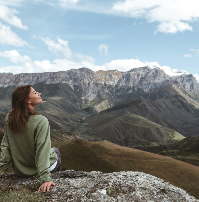 Breathing on nature to get away depression