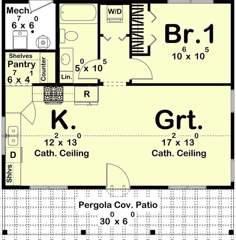 1 bhk floor plan