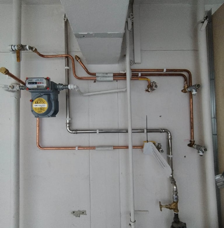 HDB gas meter installed on gas pipeline