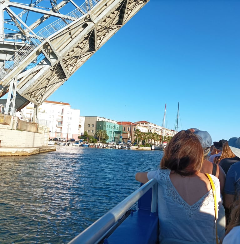Passing under the Pont Tivoli Bridge