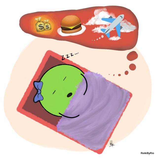 Wise Pea is wise enough to take positive beliefs to sleep.