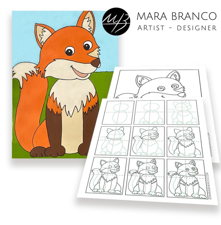 art class lesson how to draw a fox