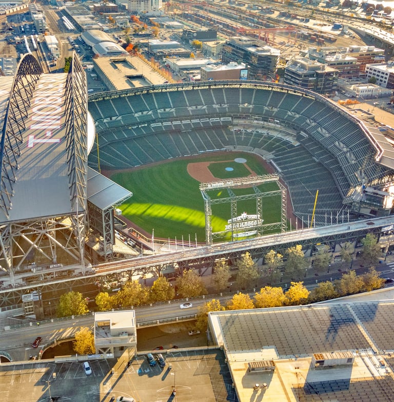 t-mobile park baseball diamond aerial photo