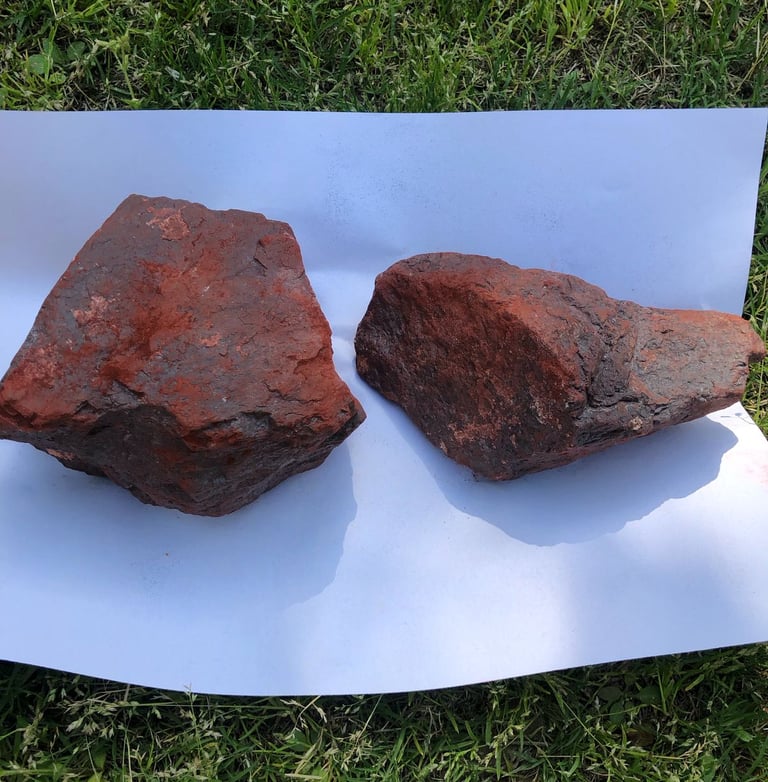 red hematite iron ore in textured, earthy tones for industrial and pigment applications