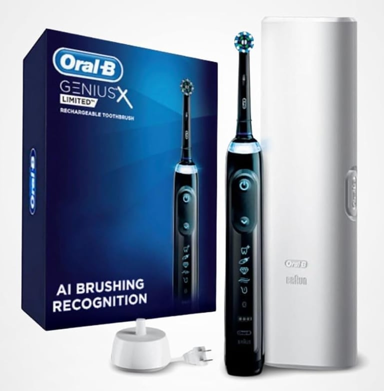 Oral-B Genius X electric toothbrush with AI technology and charging base