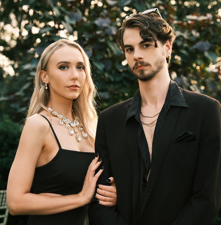a man and woman standing next to each other