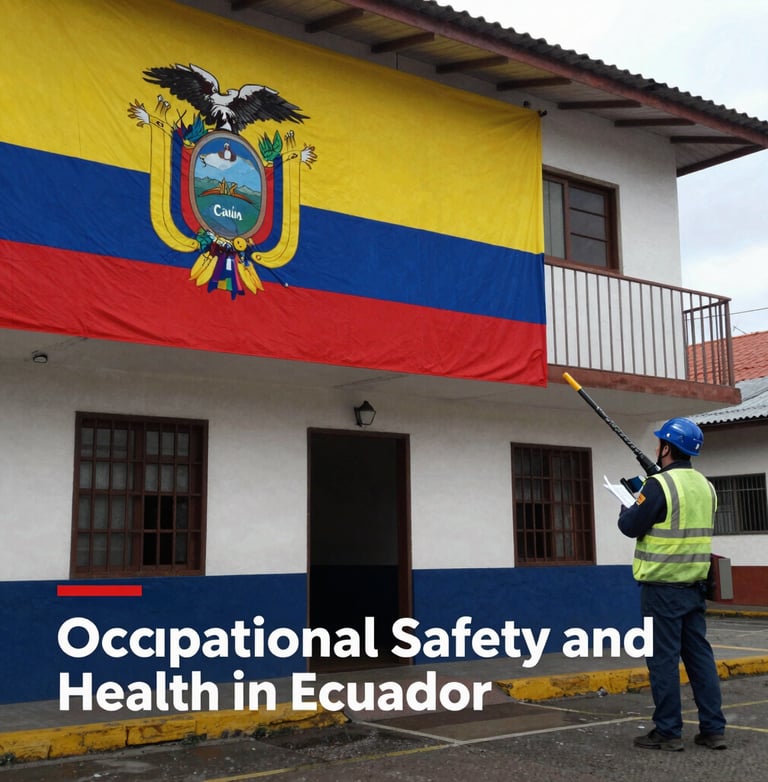 A professional team collaborating in a modern office with safety and technology elements.
