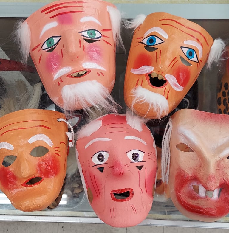 Folklorico handmade masks Viejitos Tradiciones Norma Phoenix AZ