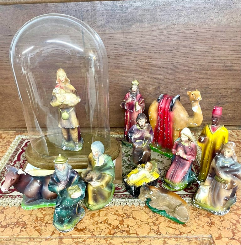 antique Belgian Nativity set