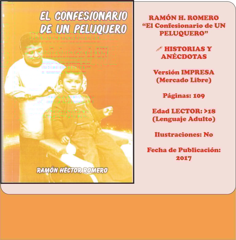 Imagen de Fondo: Tapa del Libro "El Confesionario de un Peluquero" del Escritor Ramón H. Romero