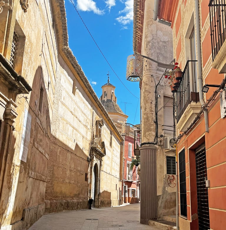 One of the streets in the historic center of Caravaca.
