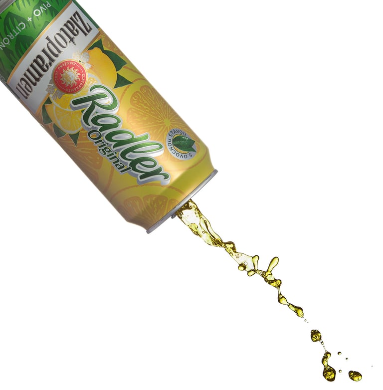 Can of drink pouring out