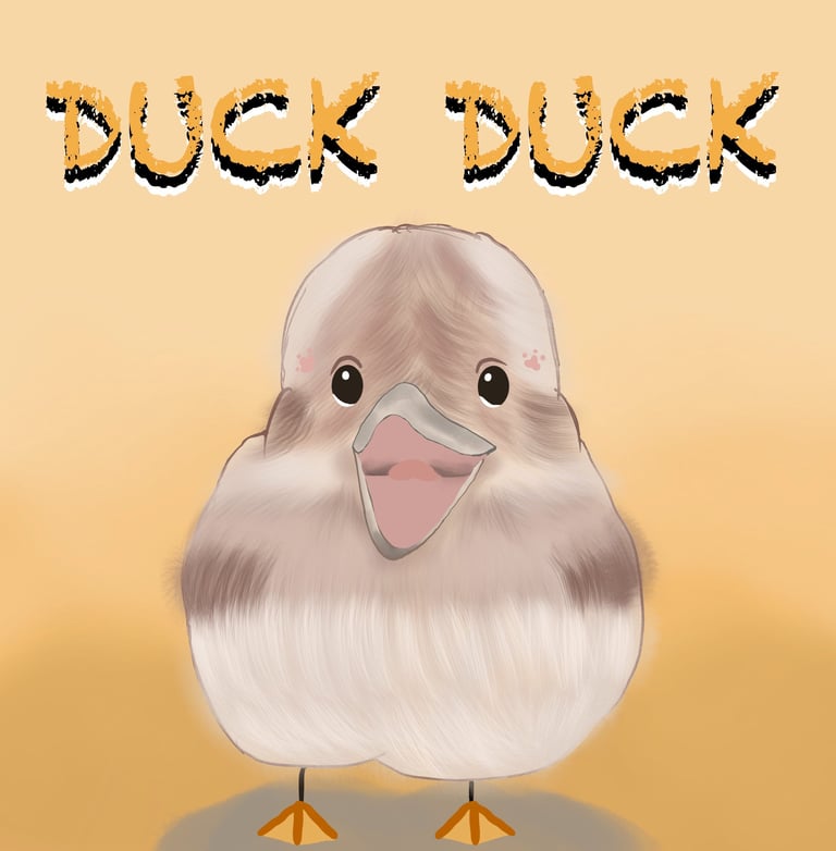 Duck Duck cute little bird, smiling bird