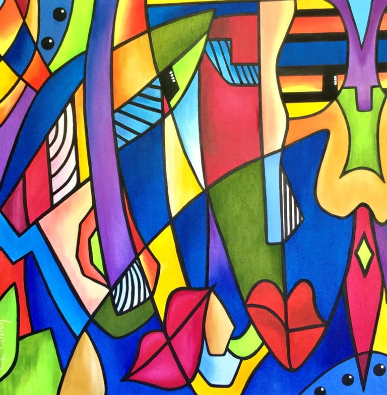 tableau-visages-abstraits-colores